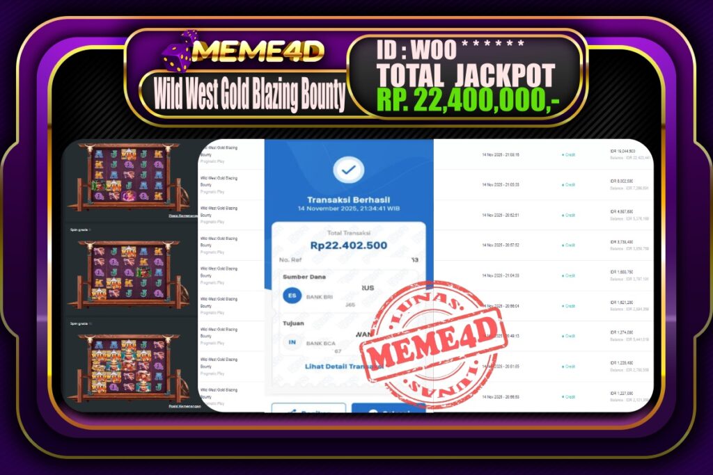 Bukti Jp MEME4D Slot Online 15 November 2025