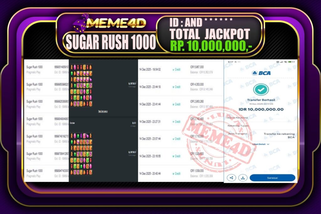 Bukti Jp MEME4D Slot Online 15 Desember 2025
