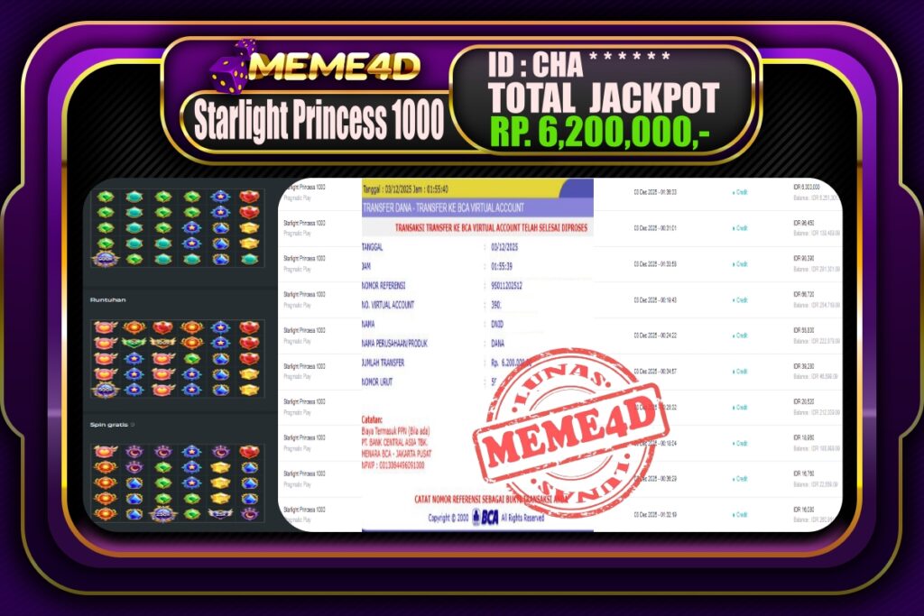 Bukti Jp MEME4D Slot Online 03 Desember 2025
