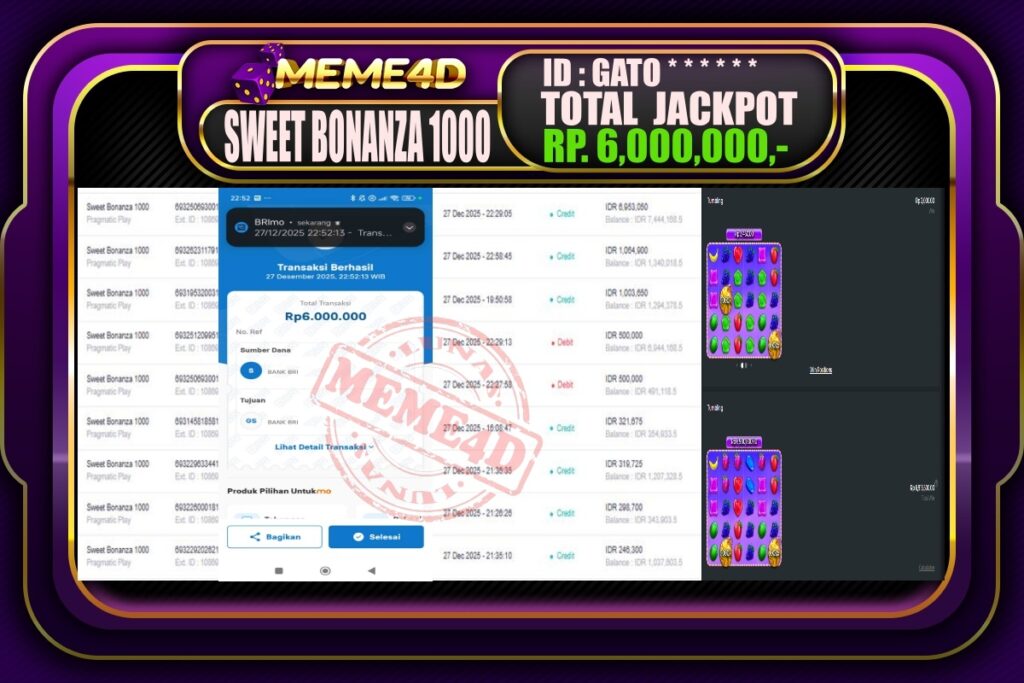 Bukti Jp MEME4D Slot Online 28 Desember 2025