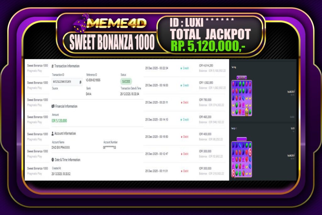 Bukti Jp MEME4D Slot Online 25 Desember 2025