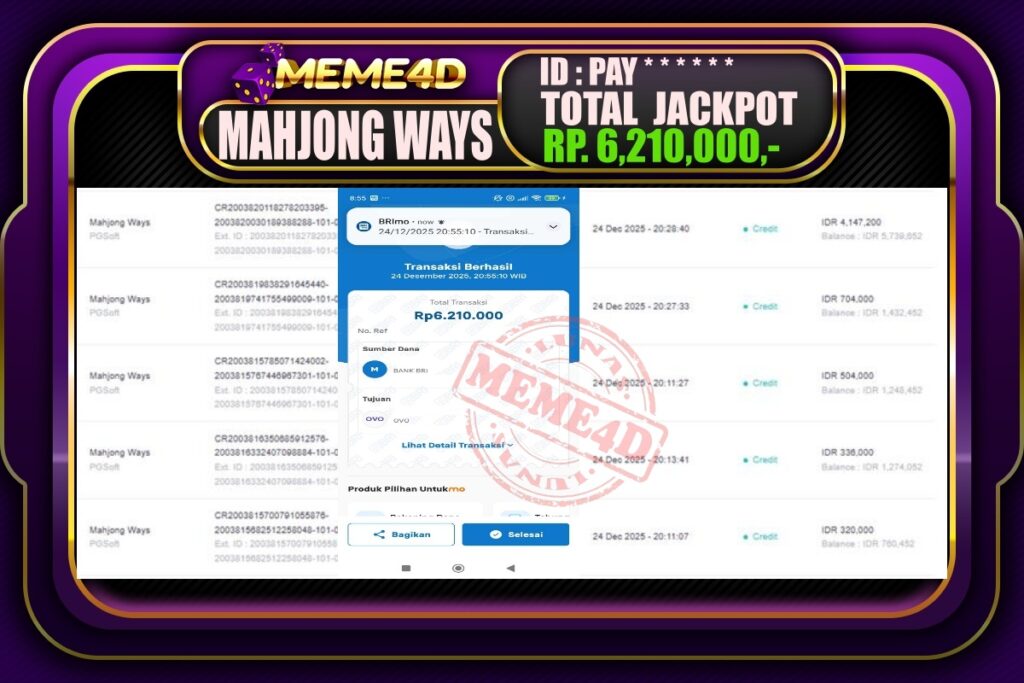 Bukti Jp MEME4D Slot Online 25 Desember 2025