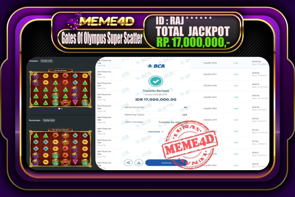 Bukti Jp MEME4D Slot Online 03 Desember 2025
