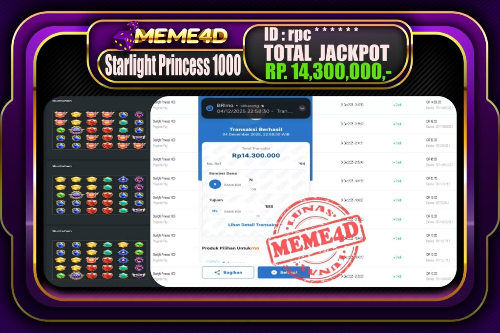 Bukti Jp MEME4D Slot Online 05 Desember 2025