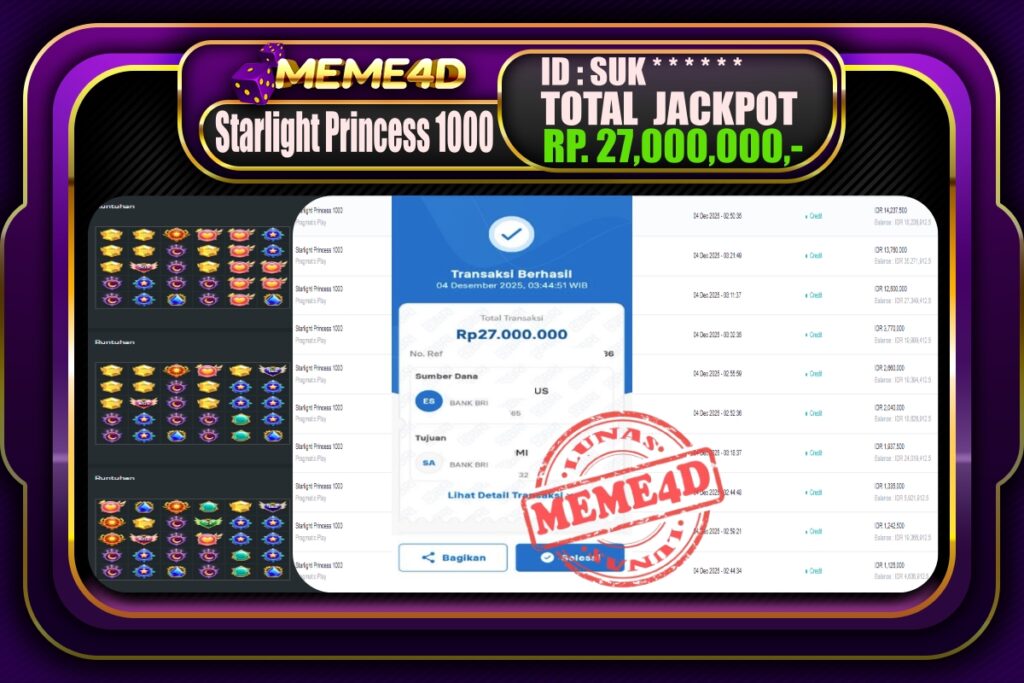 Bukti Jp MEME4D Slot Online 04 Desember 2025