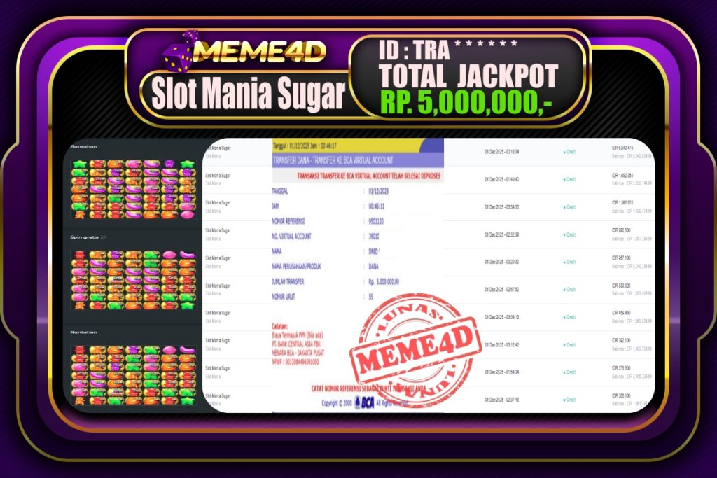Bukti Jp MEME4D Slot Online 01 Desember 2025