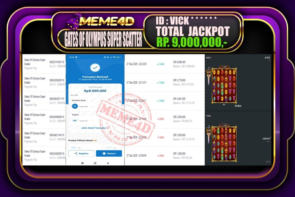 Bukti Jp MEME4D Slot Online 28 Desember 2025