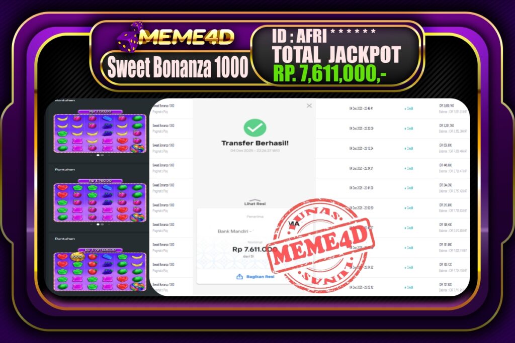Bukti Jp MEME4D Slot Online 05 Desember 2025