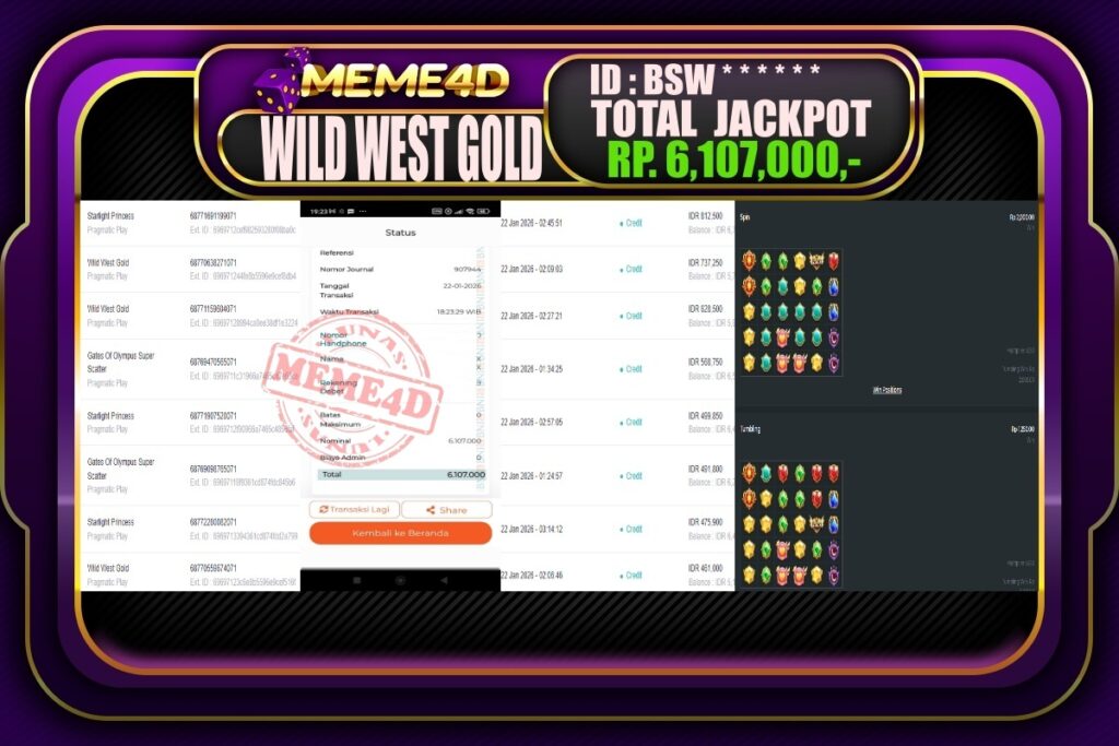 Bukti Jp MEME4D Slot Online 23 Januari 2026