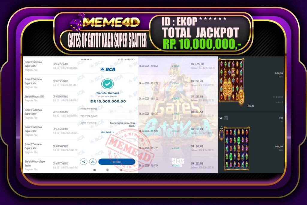 Bukti Jp MEME4D Slot Online 25 Januari 2026