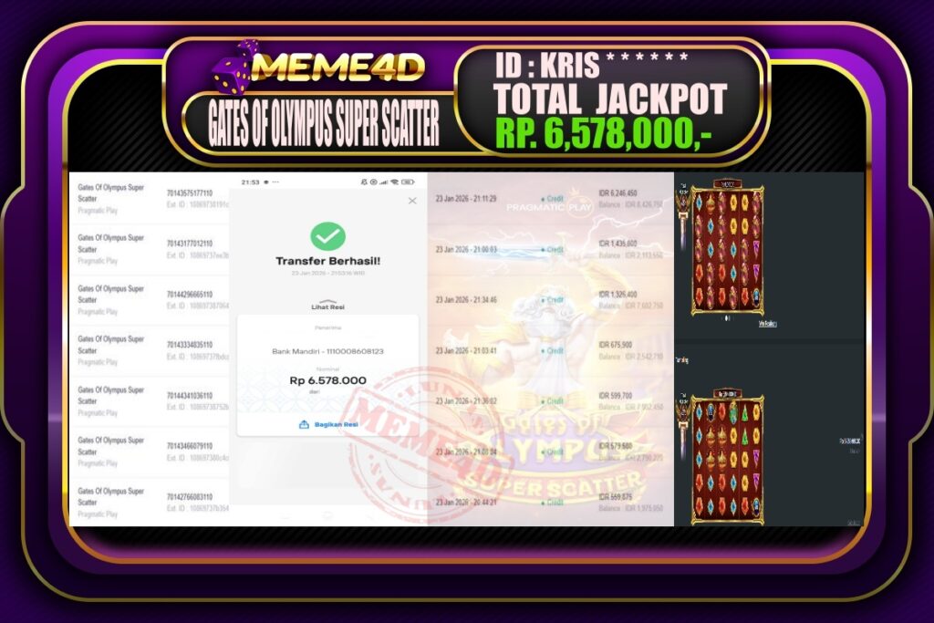 Bukti Jp MEME4D Slot Online 24 Januari 2026