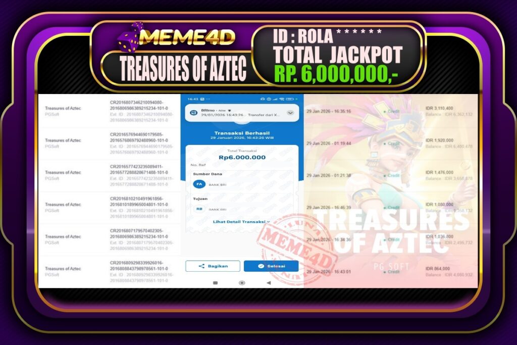 Bukti Jp MEME4D Slot Online 30 Januari 2026