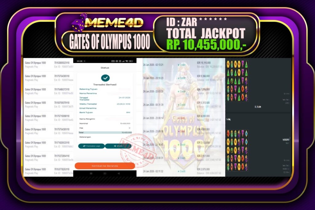 Bukti Jp MEME4D Slot Online 25 Januari 2026