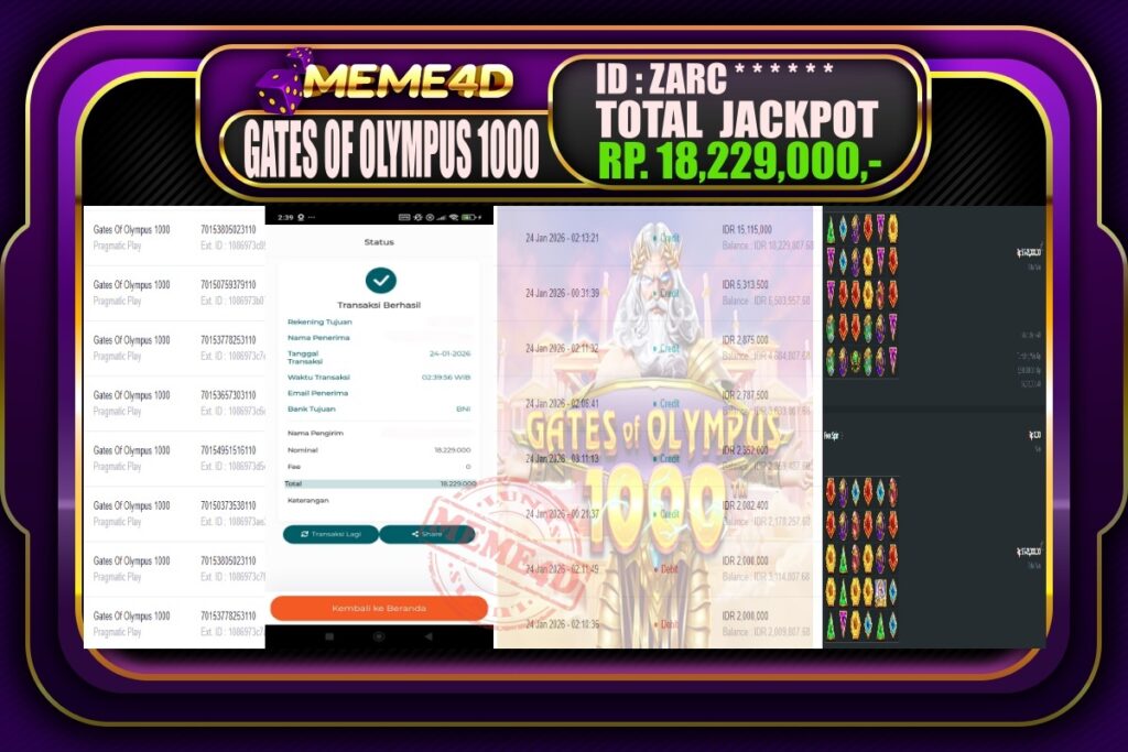 Bukti Jp MEME4D Slot Online 24 Januari 2026