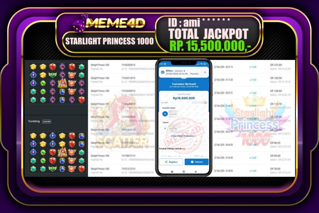 Bukti Jp MEME4D Slot Online 22 February 2026