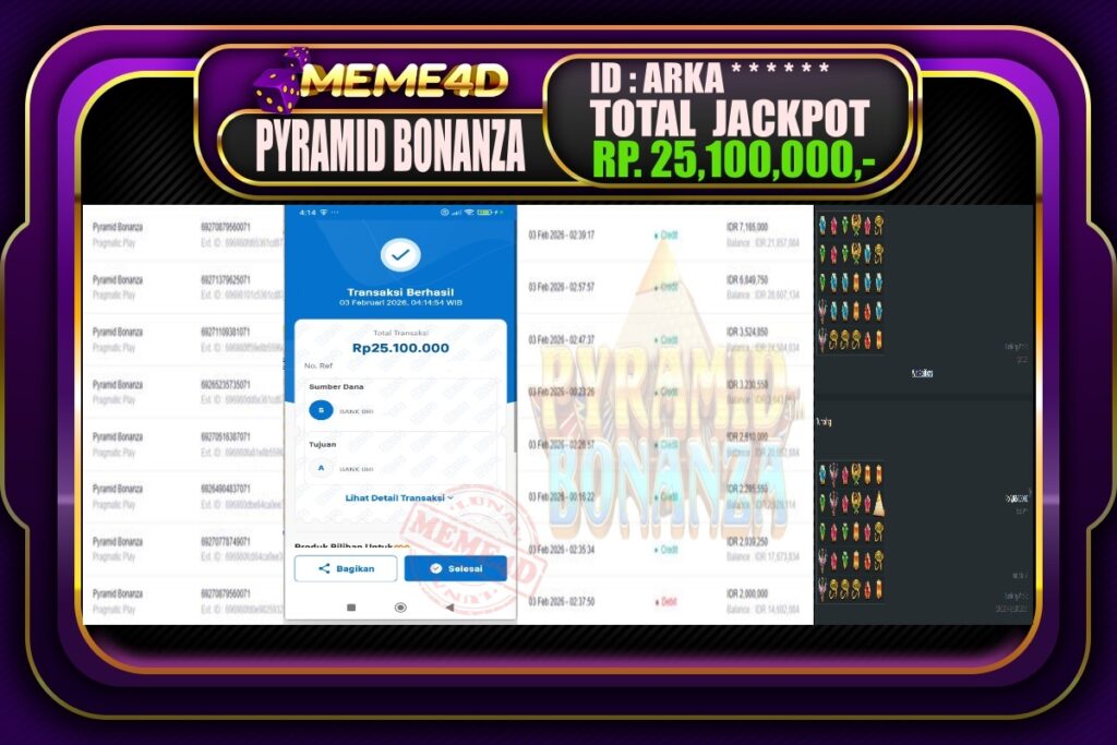 Bukti Jp MEME4D Slot Online 03 February 2026