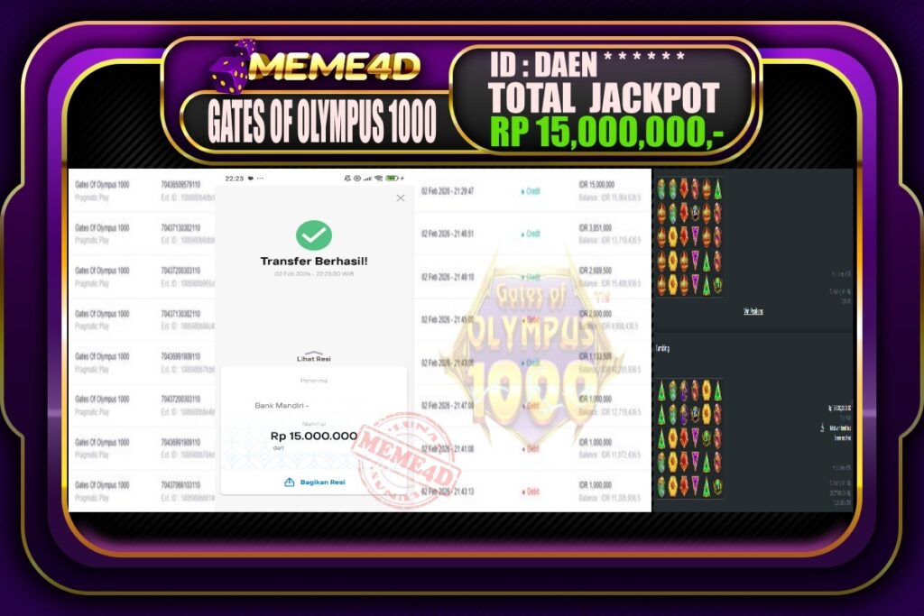 Bukti Jp MEME4D Slot Online 03 February 2026