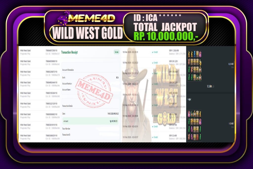 Bukti Jp MEME4D Slot Online 10 February 2026