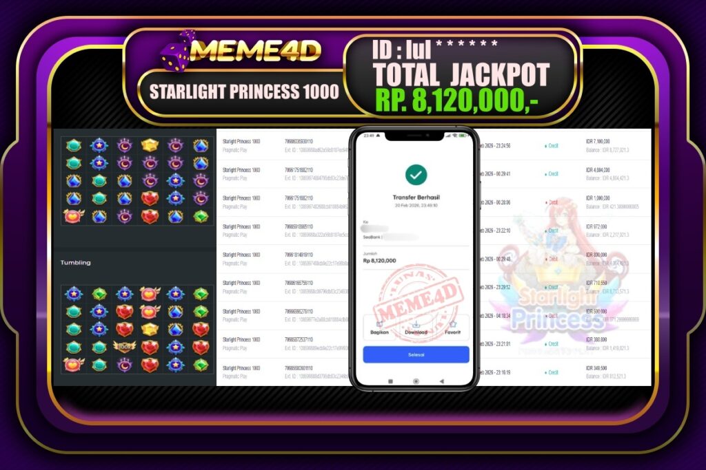 Bukti Jp MEME4D Slot Online 21 February 2026