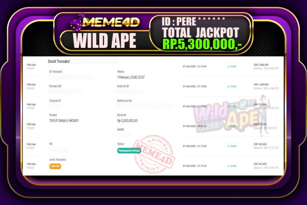 Bukti Jp MEME4D Slot Online 02 February 2026