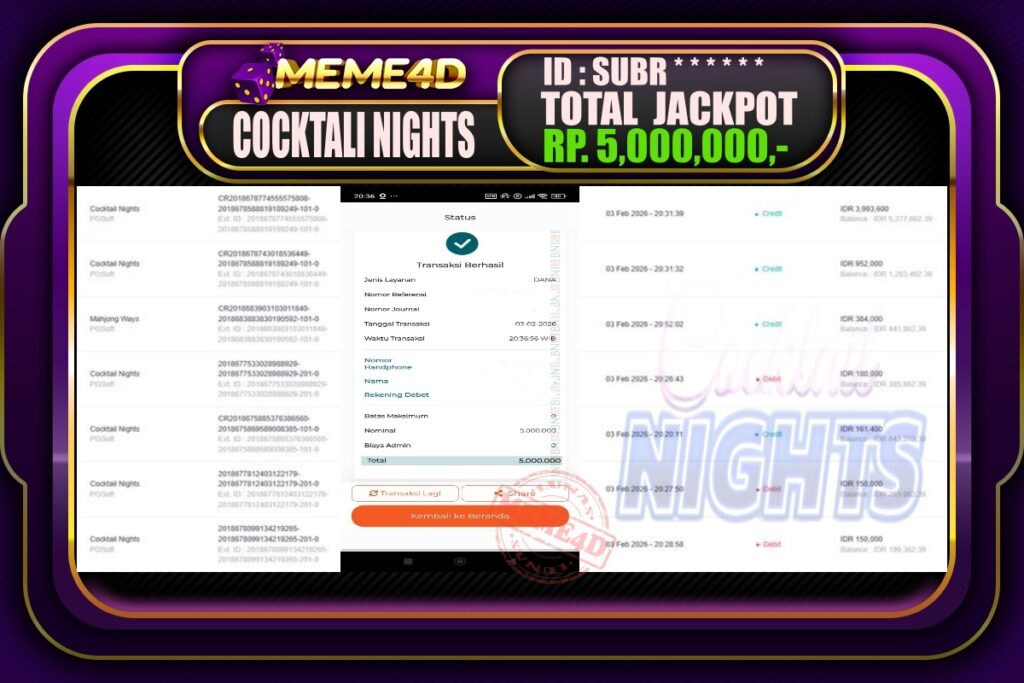 Bukti Jp MEME4D Slot Online 04 February 2026