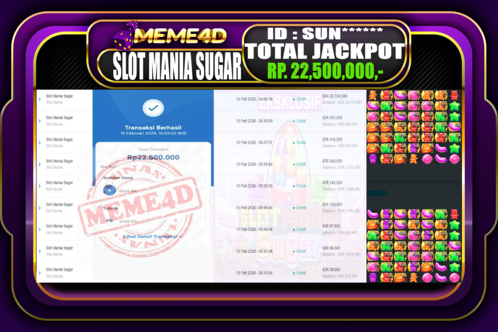 Bukti Jp MEME4D Slot Online 10 February 2026