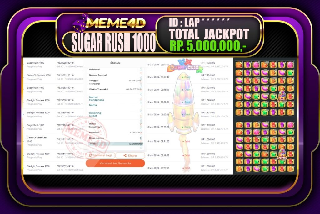 Bukti Jp MEME4D Slot Online 18 March 2026