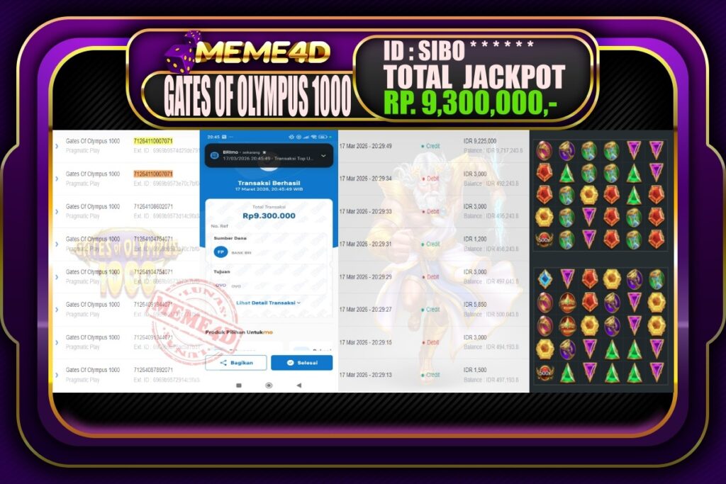 Bukti Jp MEME4D Slot Online 18 March 2026