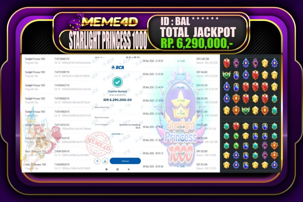 Bukti Jp MEME4D Slot Online 09 March 2026